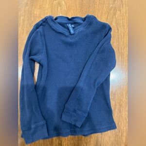 Janie and Jack navy waffle long sleeve size 6